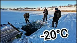 IceSwimming -20*C Делаю Прорубь и Окунаюсь