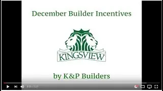 December Builder Incentives - K&P Builders at Kingsview, Charles County New Homes