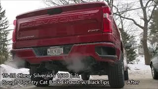 19-20 Chevy Silverado 1500 5.3L Rough Country Cat Back Exhaust w/BlackTips