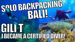 Solo Backpacking Bali: Gili T 🌏 | I Became a Certified Diver! Turtles, Sharks & Even a Ship Wreck!