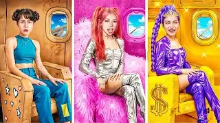 K-Pop Demon Hunters Makeover! Pobre vs Rica vs S&uacute;per Rica Huntrix Moda en el Avi&oacute;n | BomBomBopESP