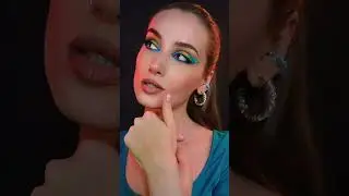 Graphic eyeliner makeup. Blue and green #short #shorts #makeup #mgrantmua