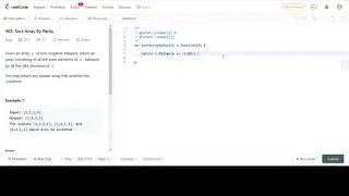 LeetCode 905.  Sort Array By Parity JavaScript Solution: One Line