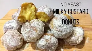 No Yeast Milky Custard Donuts | No Yeast Milky Bavarian Munchkins