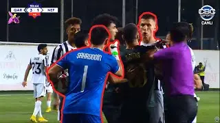 Qarabağ vs Neft&ccedil;i | The football player got angry with the goalkeeper