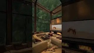 📐 A-Frame Cabin Rain: Steep Roof Velocity & Beam Creaks