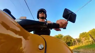 Simson Schwalbe free ride in the village.
