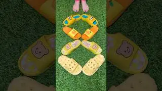 Super cool cheese giraffe sandals 🧀🦒 orange bear slippers 🍊🧸 #viralvideo #love #trendingshorts