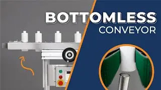 Stainless Steel Bottomless Conveyor with Side Belts for Coding Applications