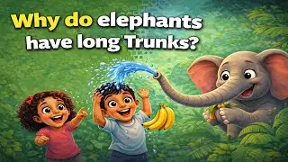 Why Do Elephants Have Long Trunks? 🐘😲 #AnimalFacts #KidsScience #FunFacts #questionquestkids