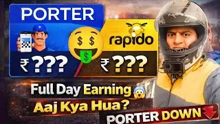 Porter vs Rapido Full Day Earning 😱 | Aaj Kya Hua? | Real Bike Taxi Income