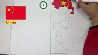 Drawing flag map of countries surrounding South China Sea | Countries having South China Sea coast