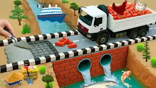 Flood Destroyed Bridge ! DIY Mini Truck Builds Strong Bridge for Heavy Trucks@TheBrothersCreator