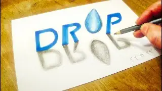 How to Draw 3D Text Drop - Drawing 3D Letters Drop - Vamos