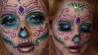Green Sugar Skull Makeup Tutorial | @LouiseMcvey