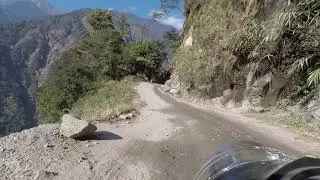 Through the mountains roads in northern Sikkim