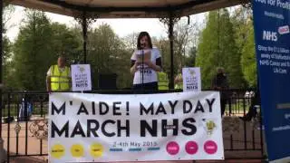 Sarah Perry Speaking at the M'aide May Day NHS Rally
