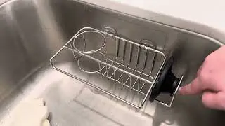 HapiRm 4 in 1 Adhesive Sink Caddy Sponge Holder, SUS304 Stainless Steel Sink Basket Brush Holder