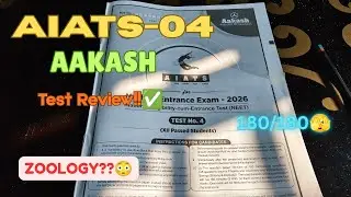 AIATS-4 ✅| Test Review Aakash| Is Zoology HARD⁉️🙄#neet2026#test#aspirant#aiats#marks