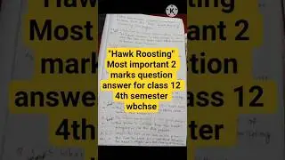 Hawk Roosting  most important 2 marks question answer for class 12 4th semester 😱#shorts #ytshorts
