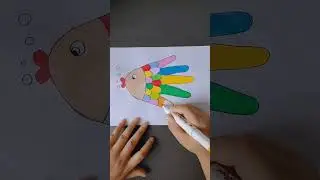 Draw fish together with the palm of your hand #simple strokes#parenting