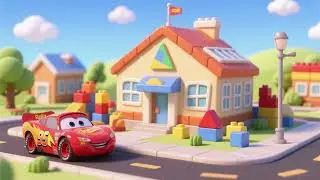 Cars Build a Block School for Shapes | Nursery Rhymes & Kids Songs