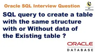 SQL query to create a table with the same structure with or Without data of the Existing table?
