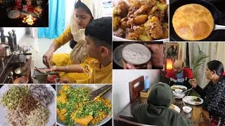 Sarswati Pooja Special..BIHARI STYLE * Kheer & Stuffed Puri * || Evening to Night Work  | Outing |