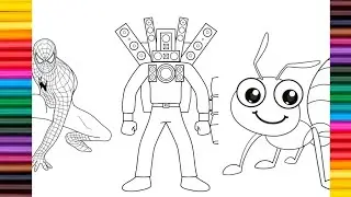 SUPERHEROES COLORING🔥EVOLUTION OF ANTMAN SPIDERMAN🔥‼️SPIDERMAN MONSTER SPEAKERMAN‼️🔥AVENGERS
