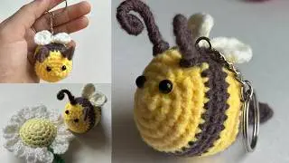 Crochet Mini Bee Keychain | Crochet Keychain for Beginners | Bee Amigurumi Crochet | Easy Crochets