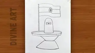 How to Draw Indian Flag with Shivling | Republic Day Drawing