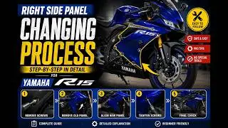 R15 Right side panel repair step by step process #bike #r15 #repairing #process