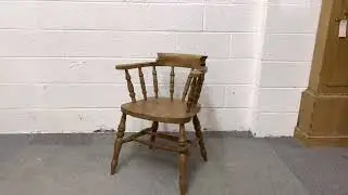 New Beech Waxed Smokers Bow Captains Chair @PinefindersCoUk
