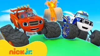 Blaze & Darington Escape a Volcano & Ride a Rocket Ship! 🚀 Blaze and the Monster Machines | Nick Jr.