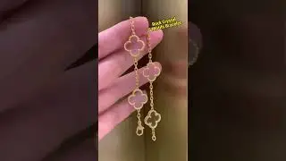 VCA Rock Crystal/ Yellow Gold Vintage Alhambra Bracelet 5 Motifs