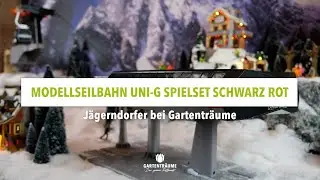 J&auml;gerndorfer | Modellseilbahn Uni-G Spielset mit 1 Sessel, 1 Kabine | Schwarz-Rot | 1:32