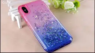 Guuds New Diamond Frame Liquid Glitter Quicksand Sequins Phone Case