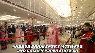 ✨ Mirror Bride Entry with Fog and Golden Paper Shower 🌟