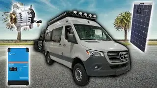 Sprinter Van Decked Out to the MAX! (Walkable Solar, 2nd Alternator, AutoStart, Nuetrino, and More!)