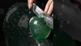 Satisfying Crystal apple Cutting in Slow Motion | ASMR Glass Slice  #satisfying #fruitcutting