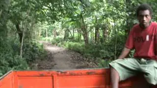 Truck leaving Ngerenigman, Mota Lava