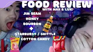 Food Review: Jim Beam honey bourbon & Starburst/Skittles cotton candy!
