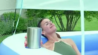 H2O GO! Summer Bliss Shaded Inflatable 8ft Family Pool w/ Cupholders on QVC