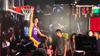Bay Area's own Jeremy Lin (@JLin7) - and new #Lakers guard - at the unveiling of his likeness at Mad