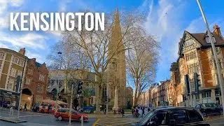 London Spring Walk 🇬🇧 KENSINGTON to St Mary Abbots Church & Gardens | Central London walking tour 4K
