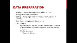 Preparing and processing of primary data