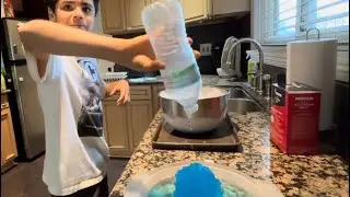 Nolan Does a Science Experiment! Supercooling Water Instant Ice Freeze with Rock Salt! 🥶💦🧂🧊❄️