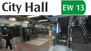 EW13 City Hall MRT Station: Platforms to Exit B | Singapore Walking Tour