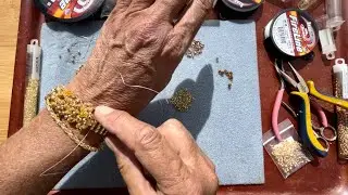 Beading in the sunshine , catch up Bracelets patterns & more . Bead Therapy in the garden