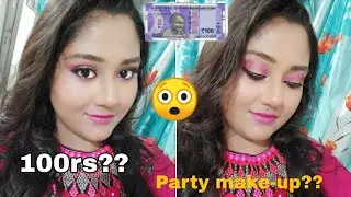 100rs Party Makeup Look Challenge||Full face makeup under 100/-|| A Must Watch||